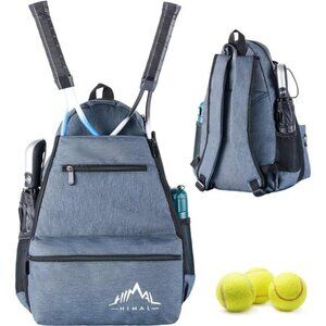 Outdoors Tennis Backpack Tennis Bag -Large Storage Holds 2 Rackets & Necessities